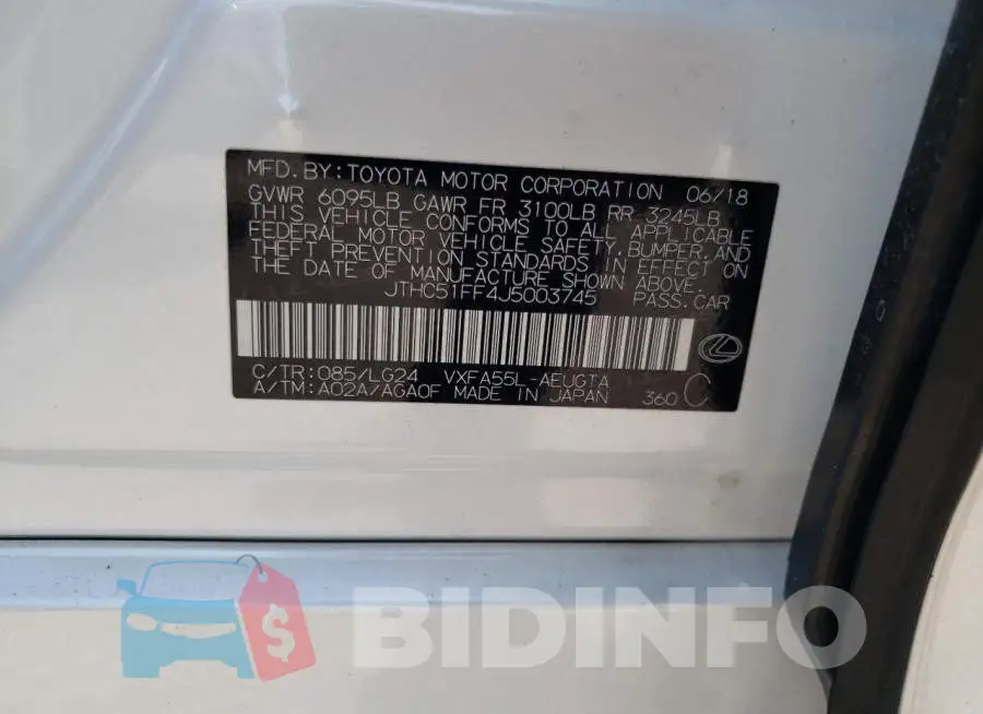 JTHC51FF4J5003745 Photo# 10