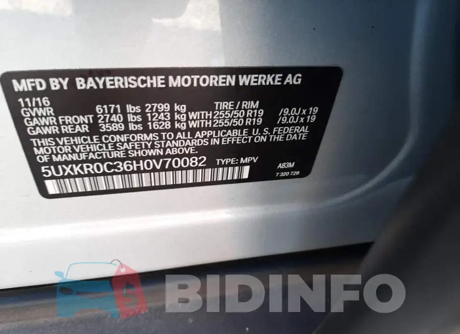 5UXKR0C36H0V70082 Photo# 13