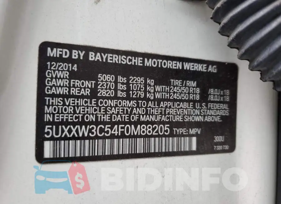 5UXXW3C54F0M88205 Photo# 13