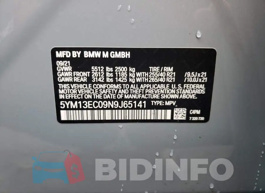5YM13EC09N9J65141 Photo# 13