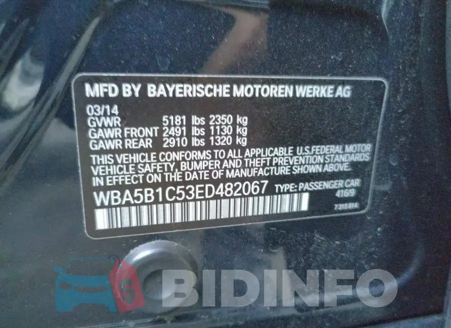 WBA5B1C53ED482067 Photo# 10