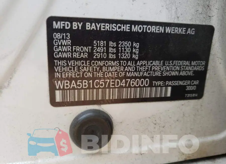 WBA5B1C57ED476000 Photo# 12
