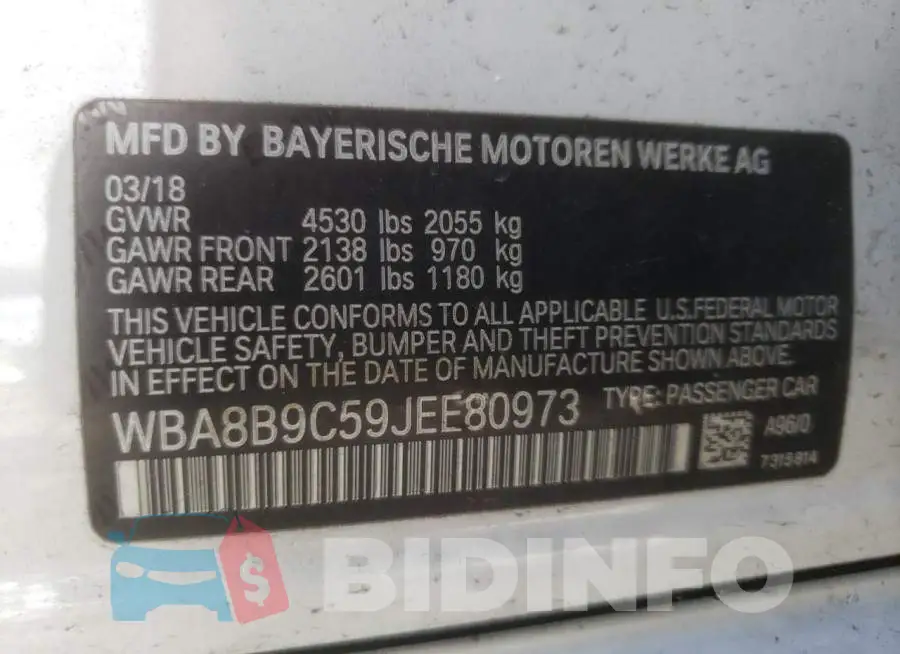 WBA8B9C59JEE80973 Photo# 13