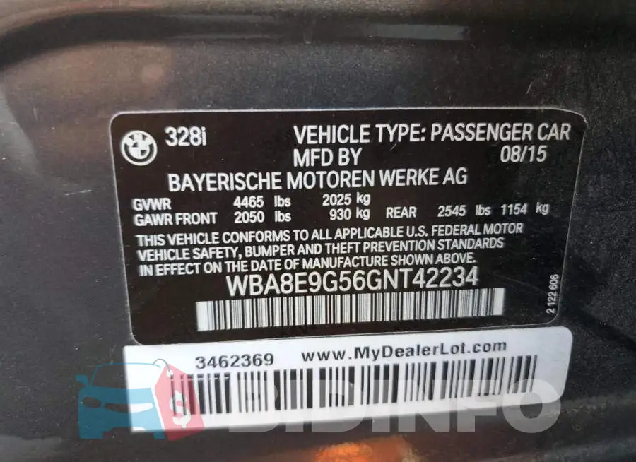 WBA8E9G56GNT42234 Photo# 10
