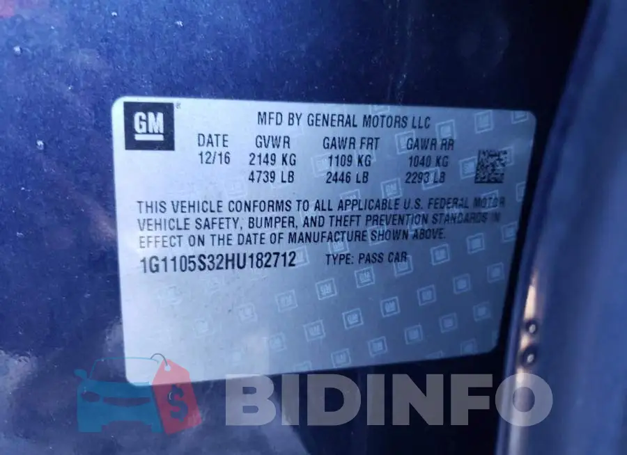 1G1105S32HU182712 Photo# 12