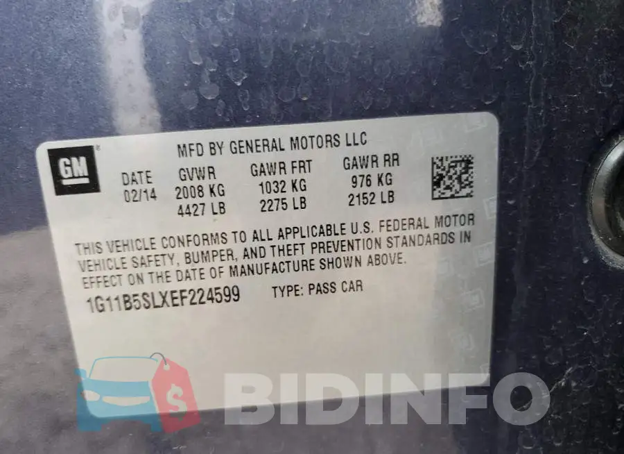 1G11B5SLXEF224599 Photo# 12