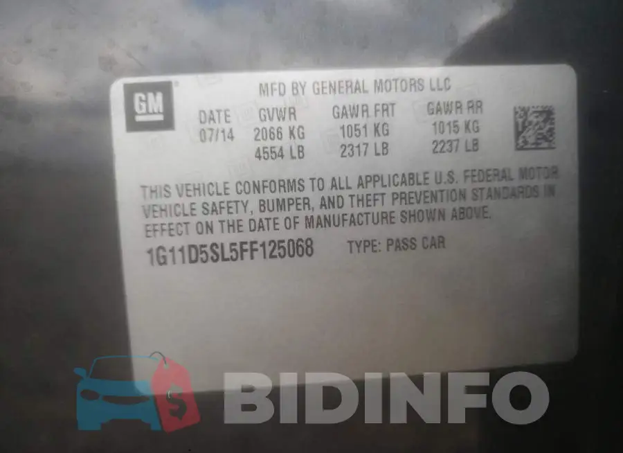 1G11D5SL5FF125068 Photo# 13