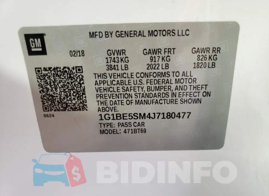1G1BE5SM4J7180477 Photo# 10