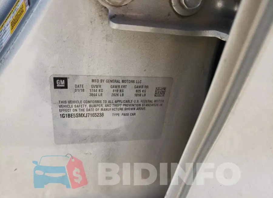1G1BE5SMXJ7165238 Photo# 12