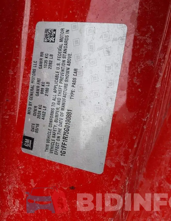 1G1FF1R75G0190881 Photo# 12