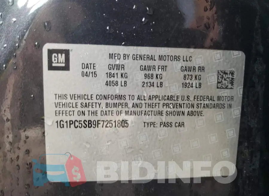 1G1PC5SB9F7251805 Photo# 13