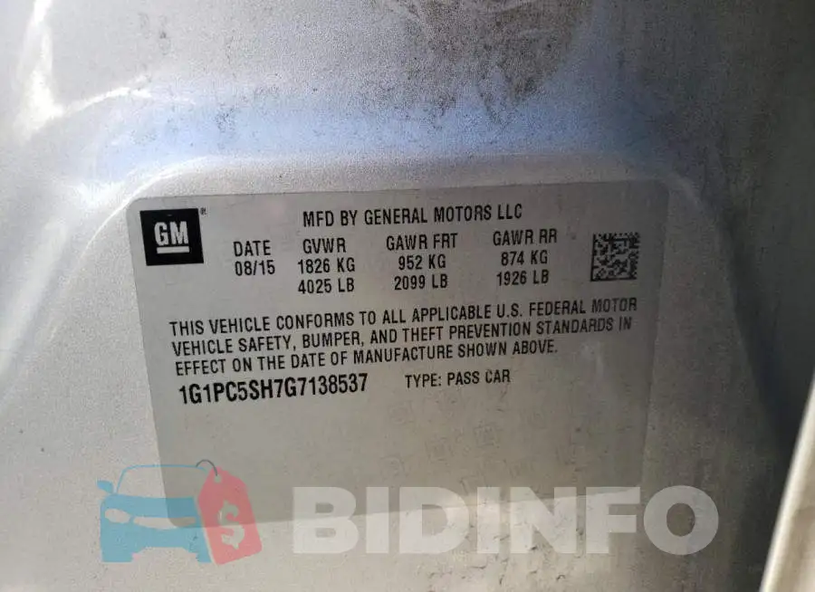 1G1PC5SH7G7138537 Photo# 10