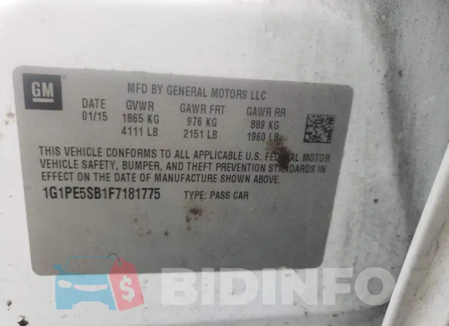 1G1PE5SB1F7181775 Photo# 12