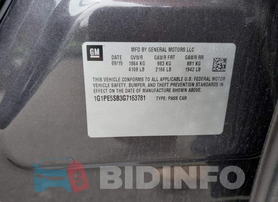 1G1PE5SB3G7163781 Photo# 12