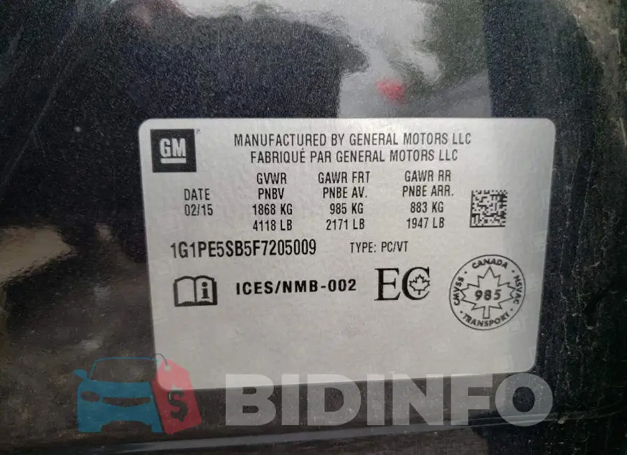 1G1PE5SB5F7205009 Photo# 10