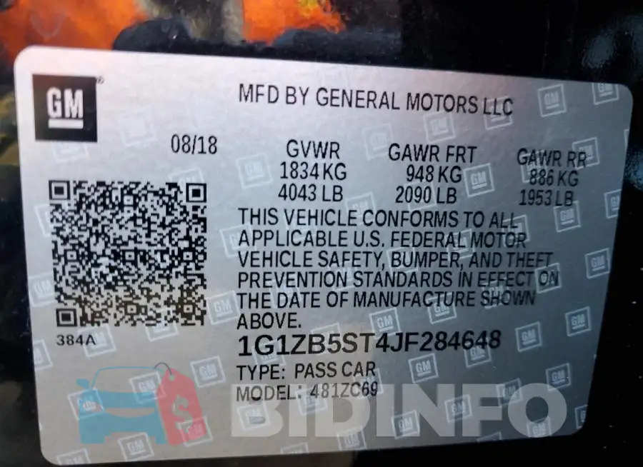 1G1ZB5ST4JF284648 Photo# 14