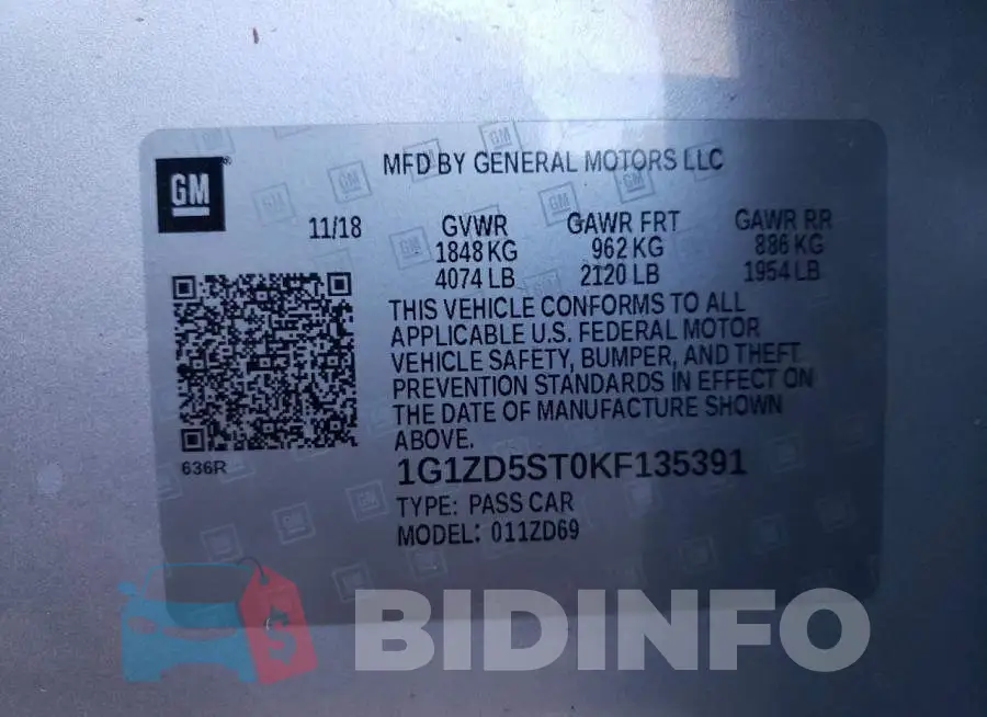 1G1ZD5ST0KF135391 Photo# 10
