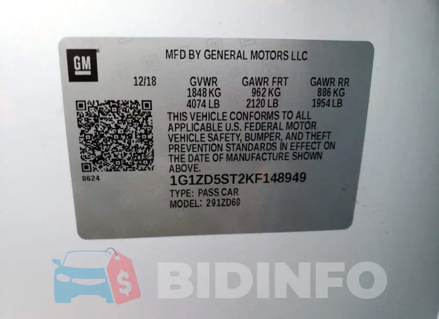 1G1ZD5ST2KF148949 Photo# 12