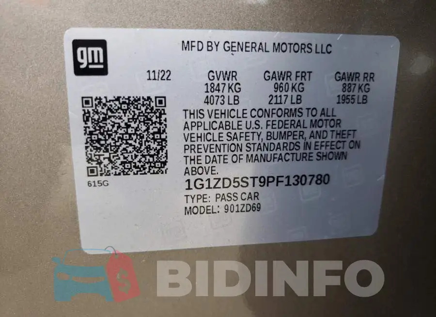 1G1ZD5ST9PF130780 Photo# 12