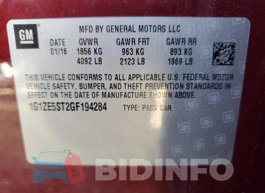1G1ZE5ST2GF194284 Photo# 10