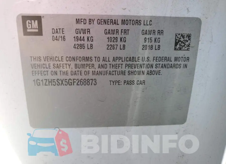 1G1ZH5SX5GF268873 Photo# 10