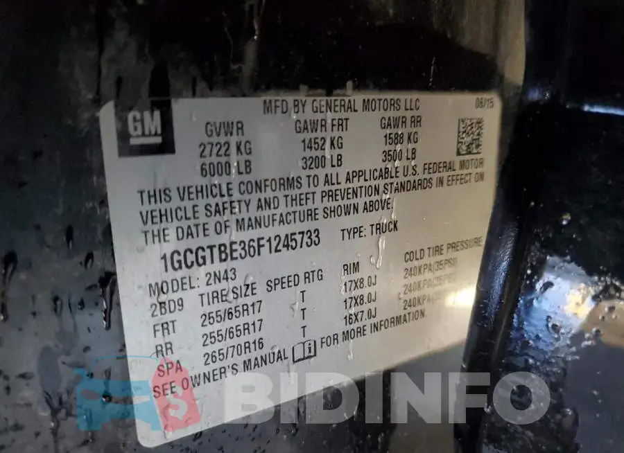 1GCGTBE36F1245733 Photo# 12