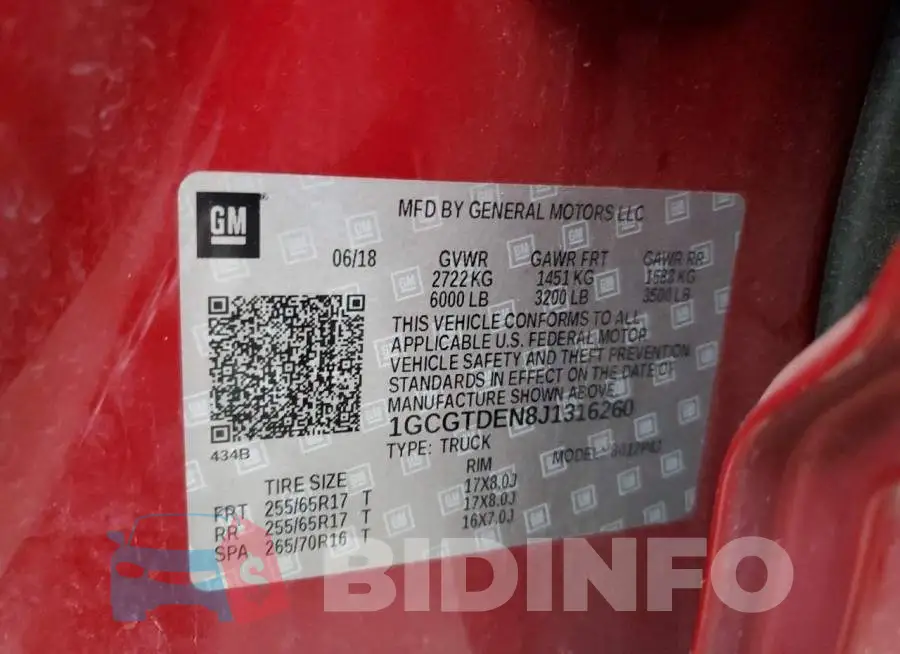 1GCGTDEN8J1316260 Photo# 12