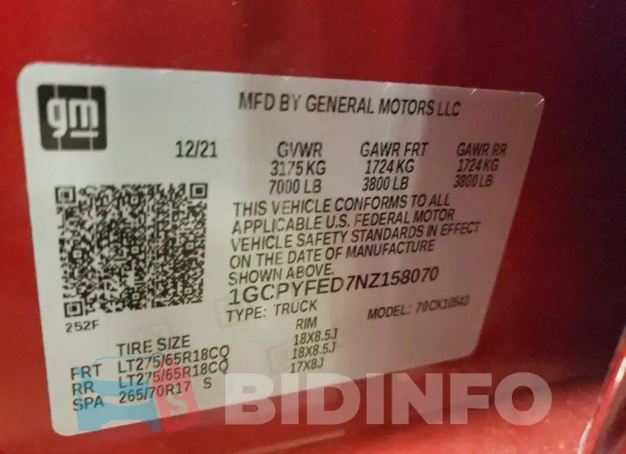1GCPYFED7NZ158070 Photo# 13