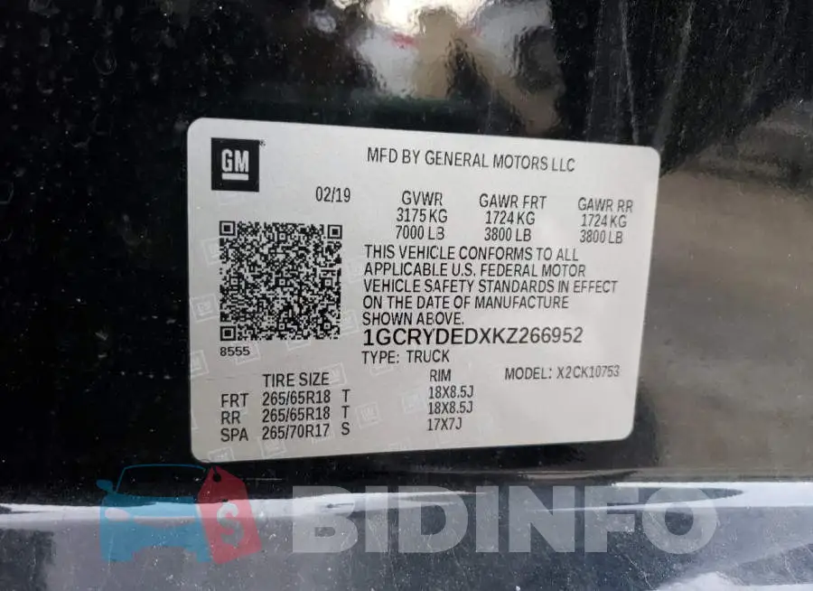 1GCRYDEDXKZ266952 Photo# 12