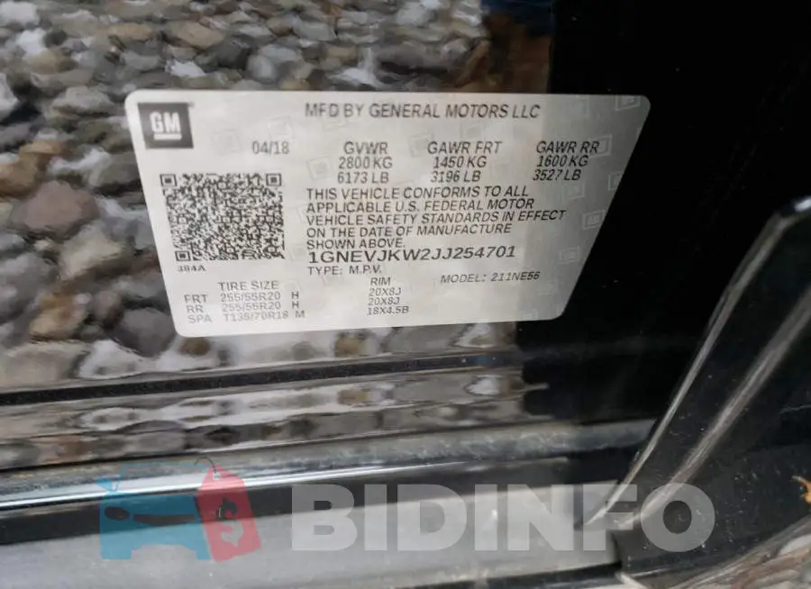 1GNEVJKW2JJ254701 Photo# 12