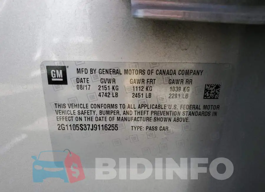 2G1105S37J9116255 Photo# 10