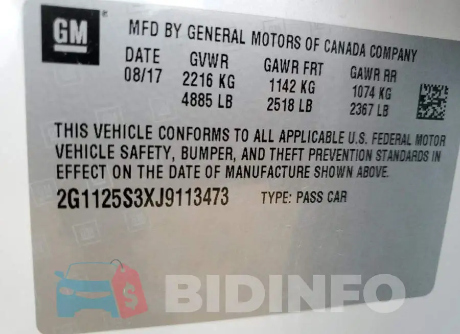 2G1125S3XJ9113473 Photo# 10