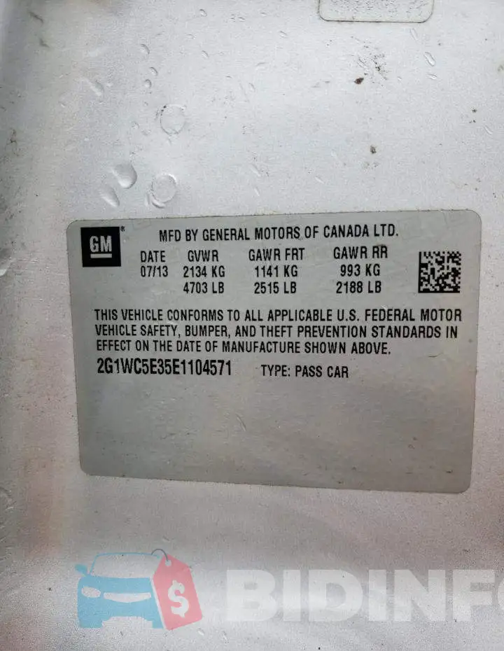 2G1WC5E35E1104571 Photo# 12