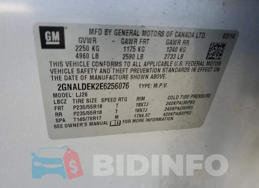 2GNALDEK2E6256076 Photo# 13
