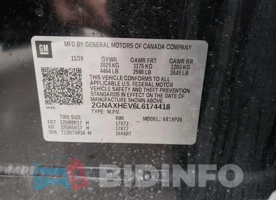 2GNAXHEV6L6174418 Photo# 13