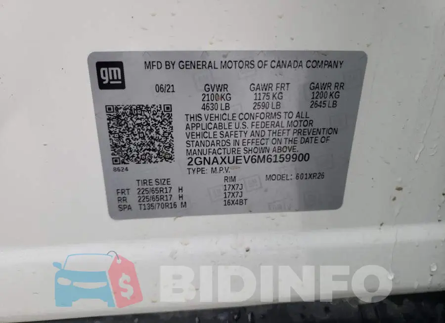 2GNAXUEV6M6159900 Photo# 13