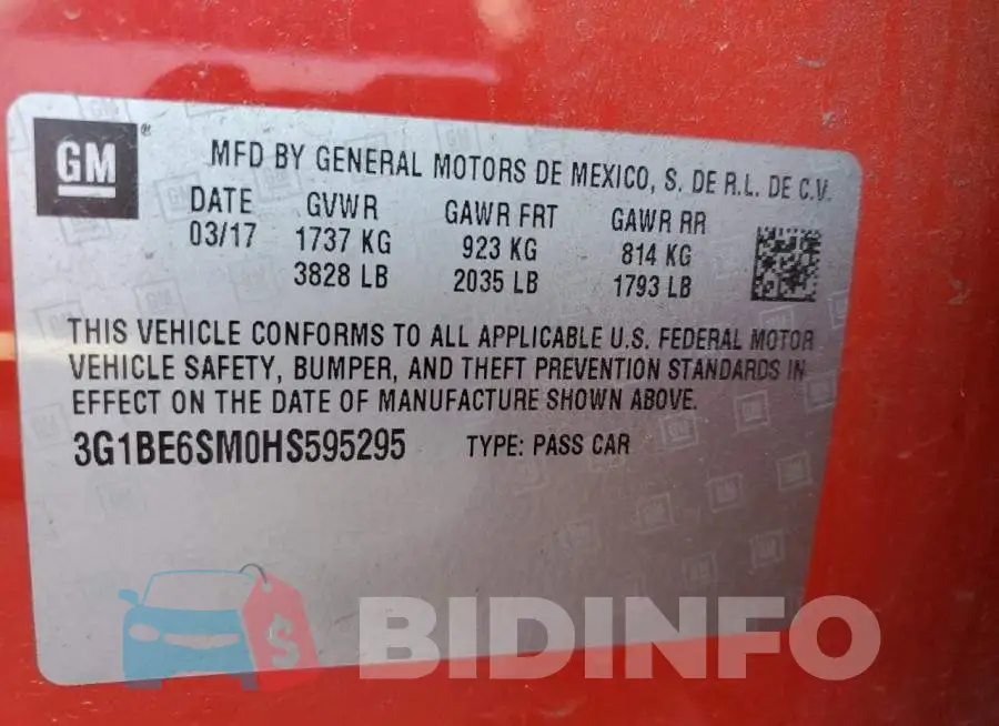 3G1BE6SM0HS595295 Photo# 12