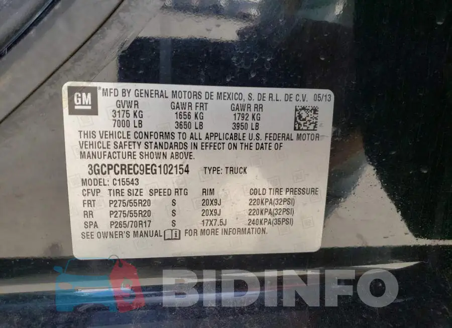 3GCPCREC9EG102154 Photo# 12