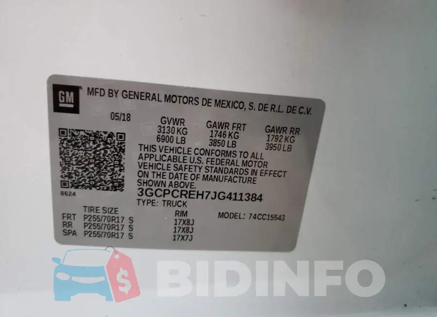 3GCPCREH7JG411384 Photo# 12