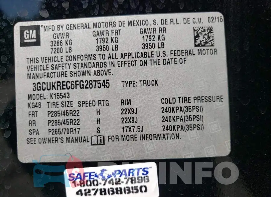 3GCUKREC6FG287545 Photo# 10