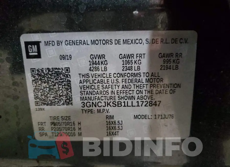 3GNCJKSB1LL172847 Photo# 10