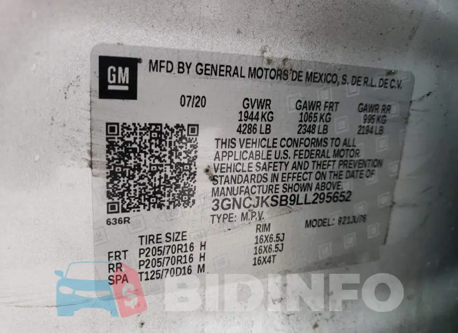 3GNCJKSB9LL295652 Photo# 12