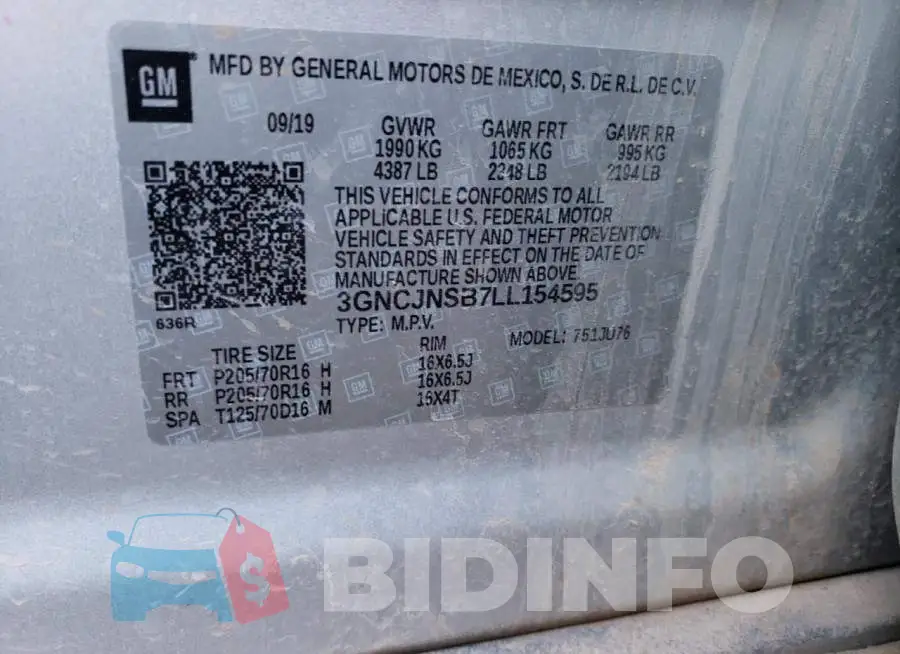3GNCJNSB7LL154595 Photo# 13