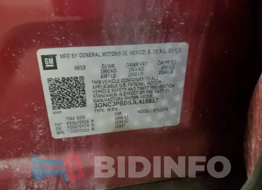 3GNCJPSB9JL419817 Photo# 13