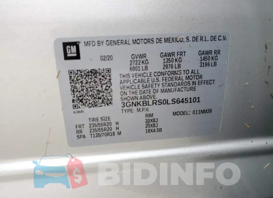 3GNKBLRS0LS645101 Photo# 10