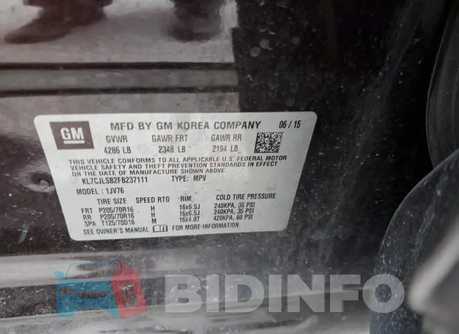 KL7CJLSB2FB237111 Photo# 13