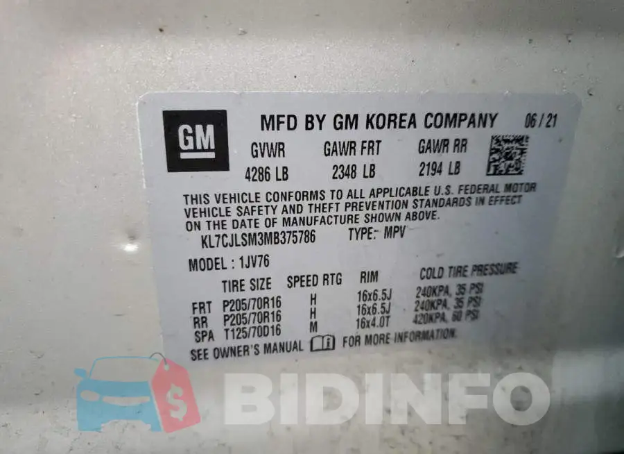 KL7CJLSM3MB375786 Photo# 13