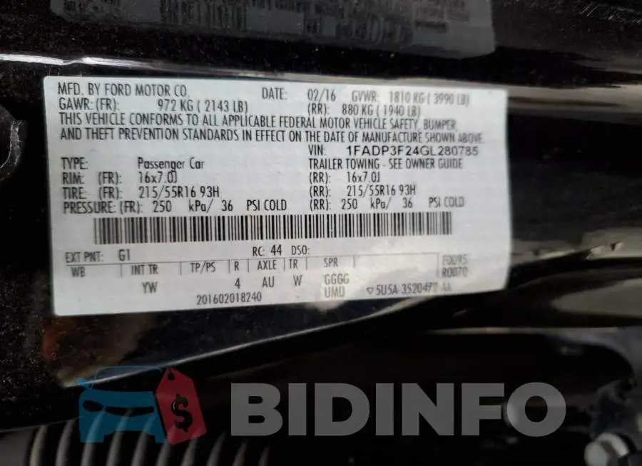 1FADP3F24GL280785 Photo# 12