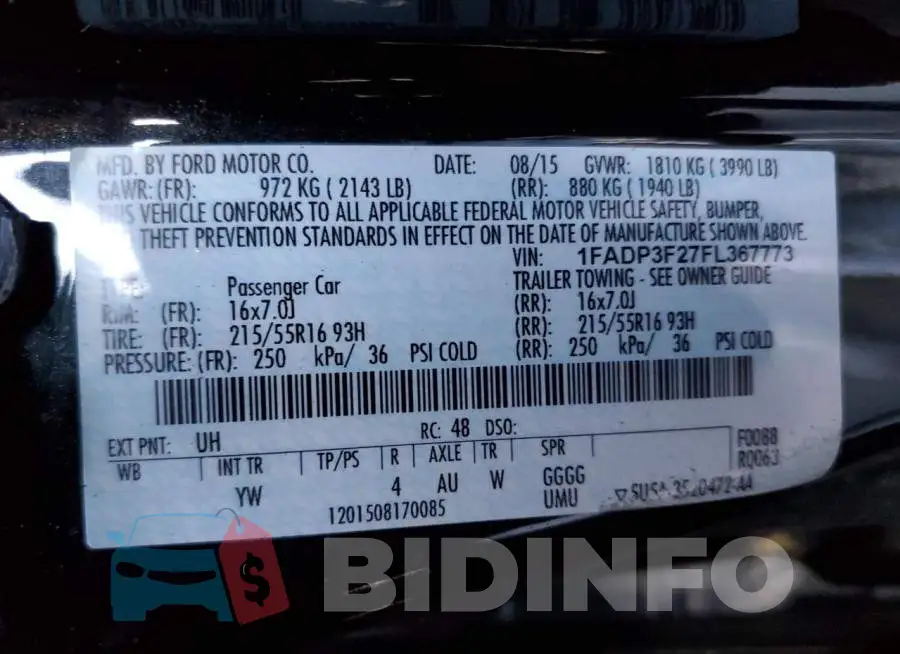 1FADP3F27FL367773 Photo# 13