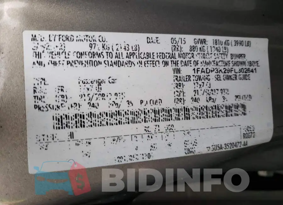 1FADP3K29FL302641 Photo# 12